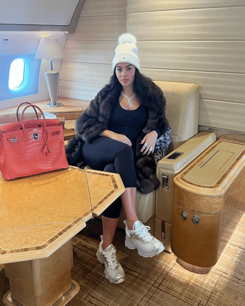 Georgina Rodriguez in a private jet